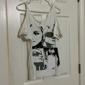 White graphic top